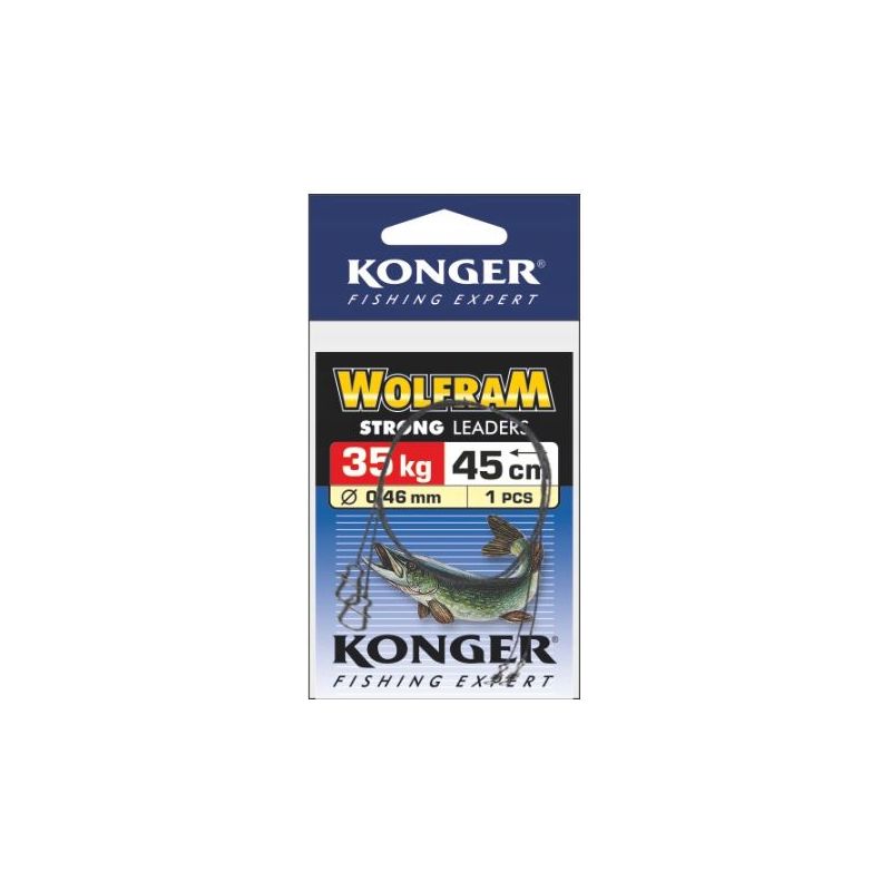 PRZYPON KONGER WOLFRAM ZIELONY 45cm 35kg 1szt