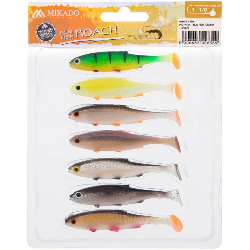 GUMA MIKADO PRZYNĘTA REAL FISH ROACH 7cm MIX 7szt