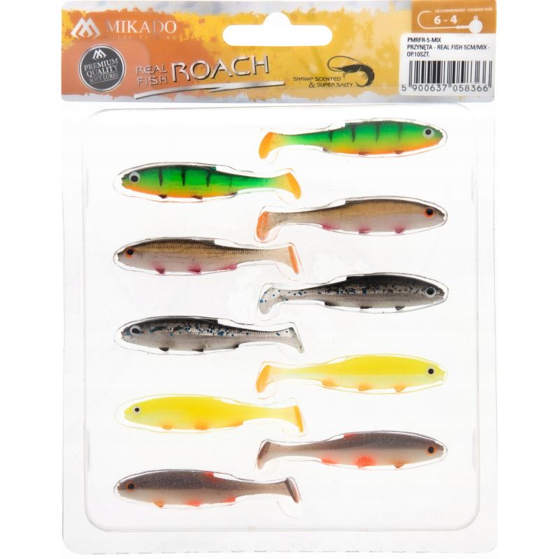 GUMA MIKADO PRZYNĘTA REAL FISH ROACH 5cm MIX 10szt