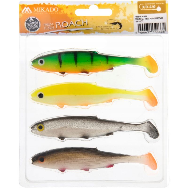 GUMA MIKADO PRZYNĘTA REAL FISH ROACH 10cm MIX 4szt