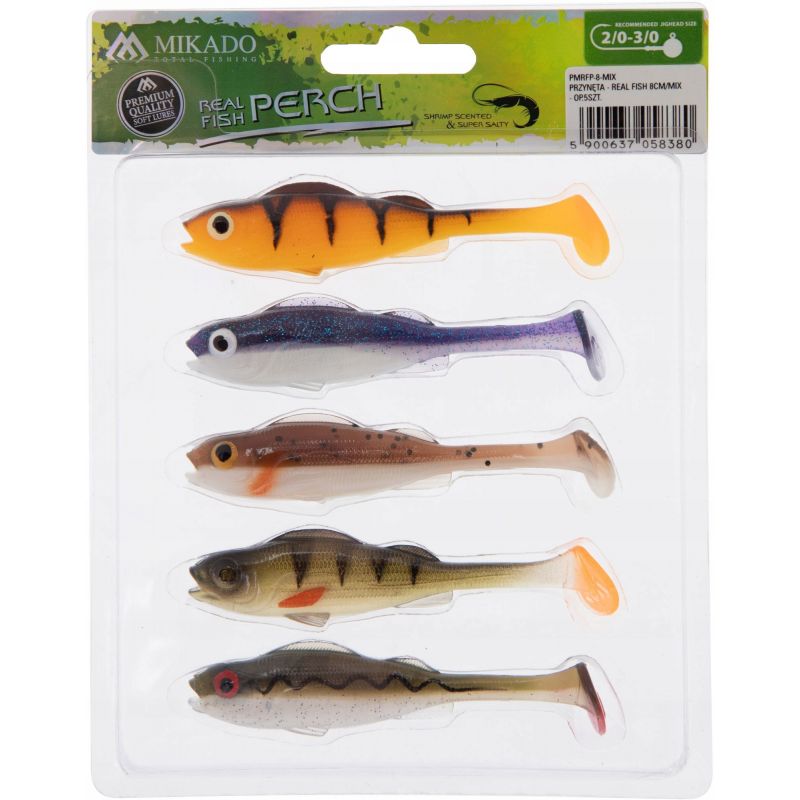 GUMA MIKADO PRZYNĘTA REAL FISH 8cm MIX 5szt
