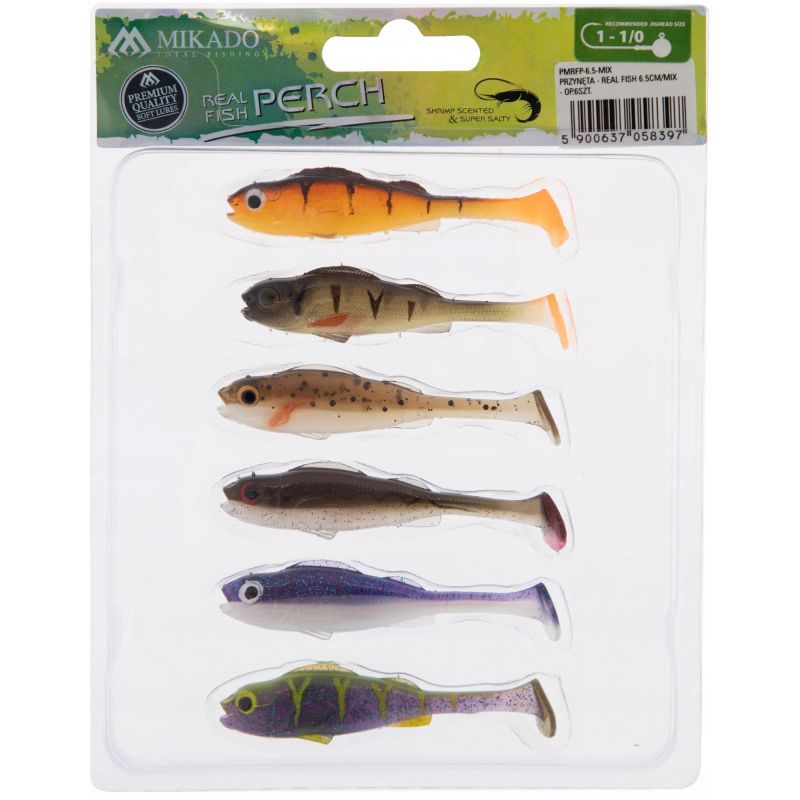 GUMA MIKADO PRZYNĘTA REAL FISH 6.5cm MIX 6szt