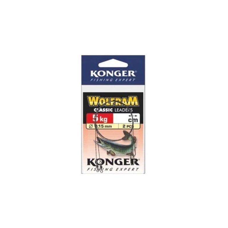 PRZYPON KONGER WOLFRAM CZERWONY 25cm 5kg 2szt