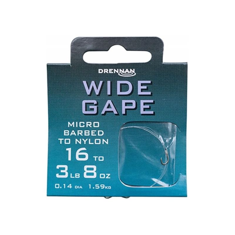 PRZYPONY DRENNAN GOTOWE WIDE GAPE HAK 16 /0,14mm