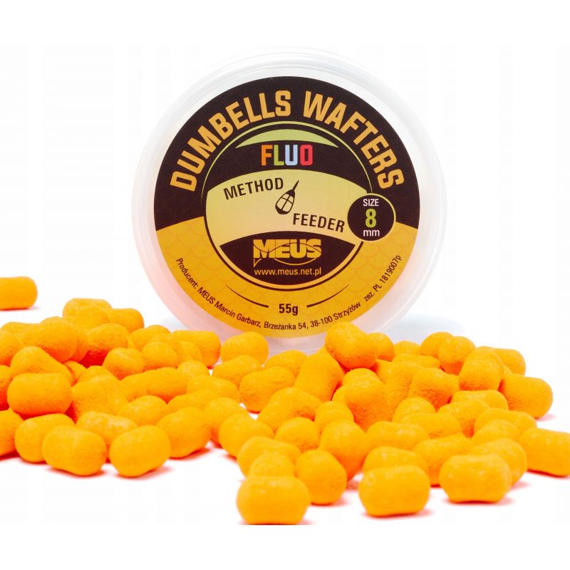 DUMBELLS MEUS WAFTERS FLUO 8mm CZEKOLADA POMARAŃCZ