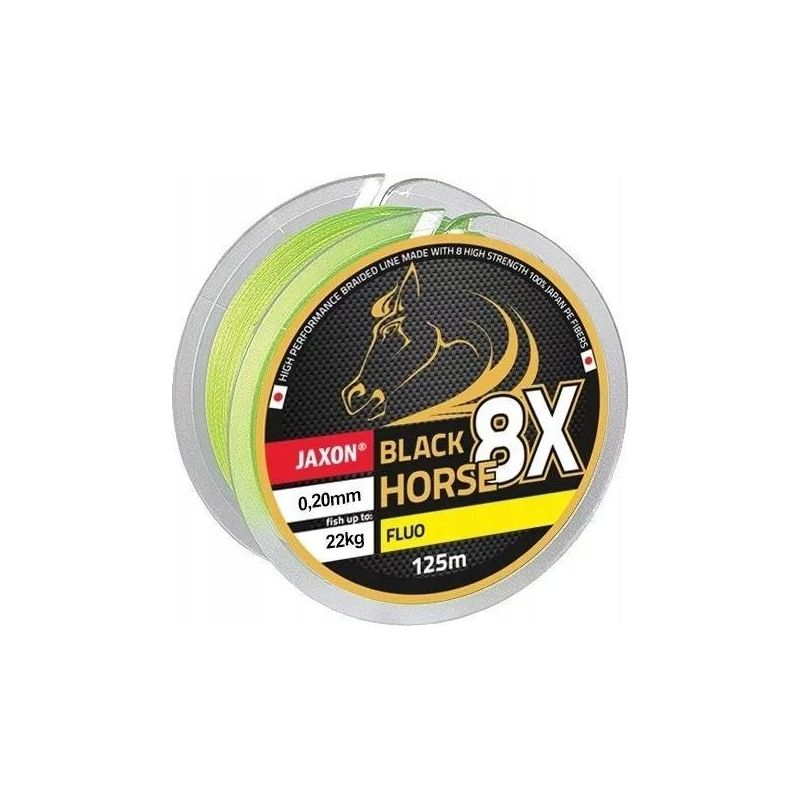 PLECIONKA JAXON BLACK HORSE 8X FLUO 0,14mm 125m