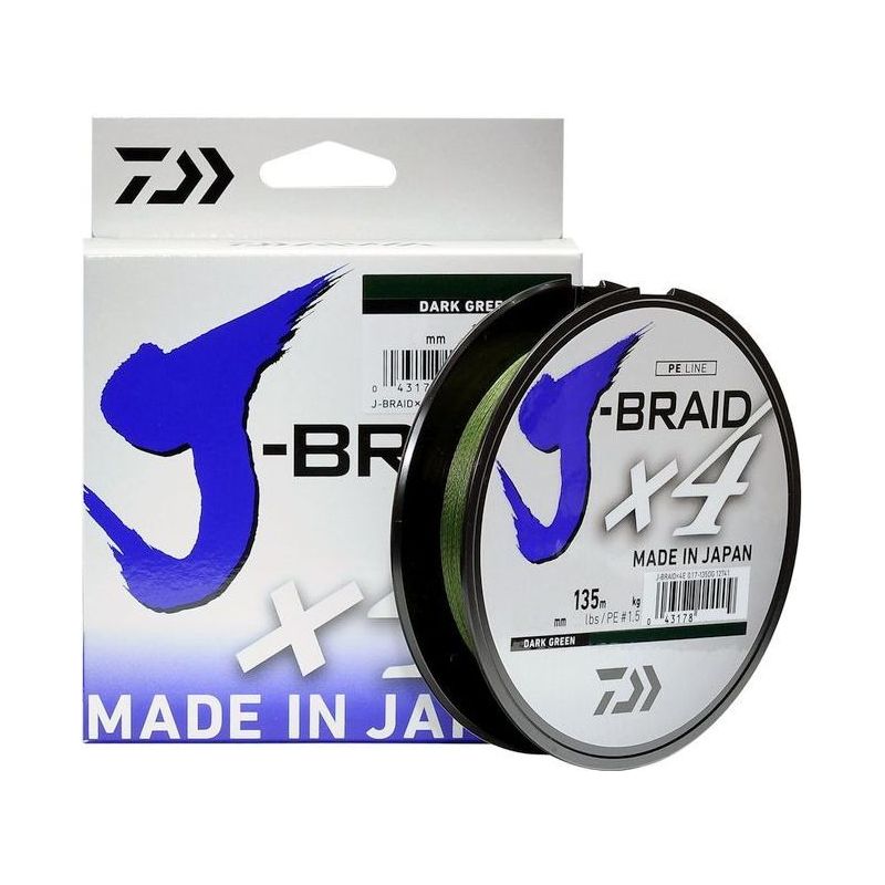 PLECIONKA DAIWA J-BRAID X4E 0,21mm 135m DARK GREEN