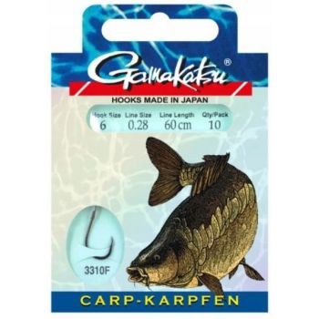 HACZYKI WIĄZANE GAMAKATSU CARP PRZYPON 0,28mm 4