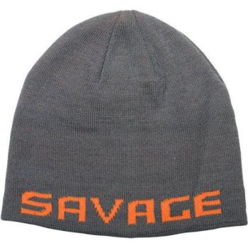 CZAPKA SAVAGE GEAR ZIMOWA LOGO BEANIE GREY ORANGE