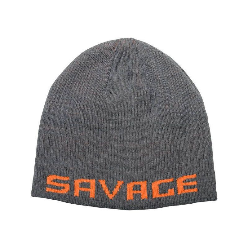 CZAPKA SAVAGE GEAR ZIMOWA LOGO BEANIE GREY ORANGE