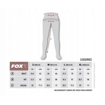 LEGGINSY DAMSKIE FOX WC ROZMIAR S 