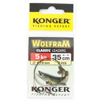 PRZYPON KONGER WOLFRAM 35cm 5kg 2szt