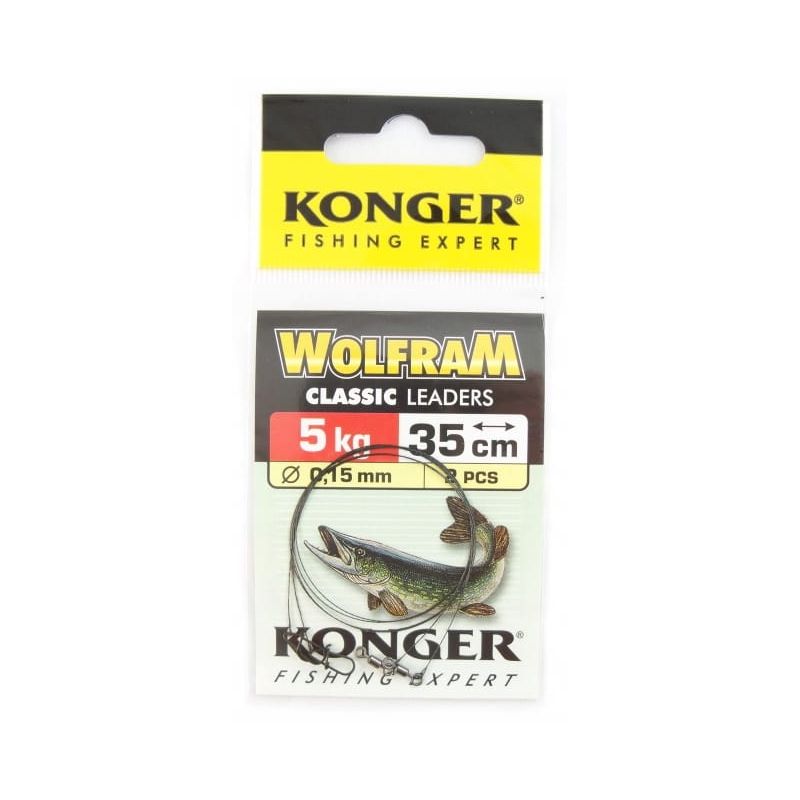 PRZYPON KONGER WOLFRAM 35cm 5kg 2szt