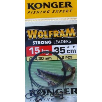 PRZYPON KONGER WOLFRAM ZIELONY 35cm 10kg 2szt