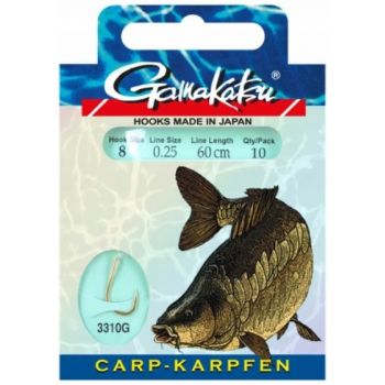 HACZYKI WIĄZANE GAMAKATSU CARP PRZYPON 0,30mm 2