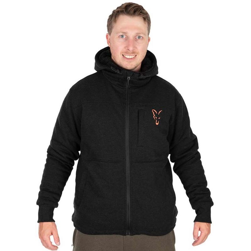 KURTKA FOX COLLECTION SHERPA BLACK ORANGE ROZM L