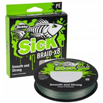 PLECIONKA BERKLEY SICK X8 0.19mm 150m MOSS GREEN 