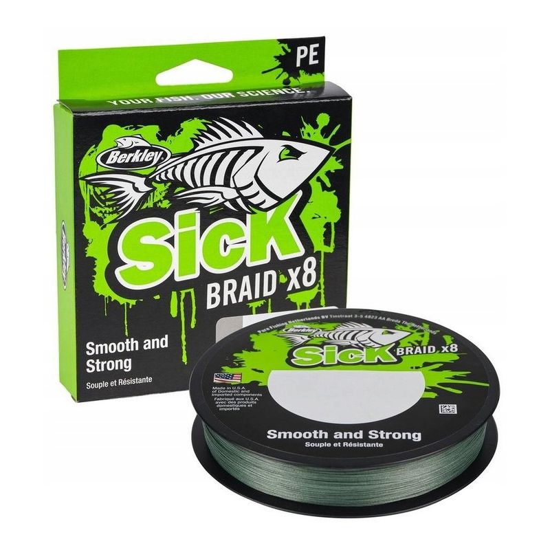 PLECIONKA BERKLEY SICK X8 0.19mm 150m MOSS GREEN 