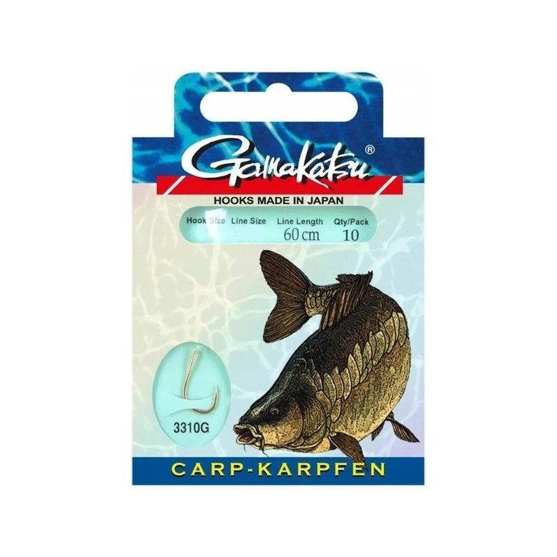 HACZYKI WIĄZANE GAMAKATSU CARP 3310G 4 0.28mm 60cm