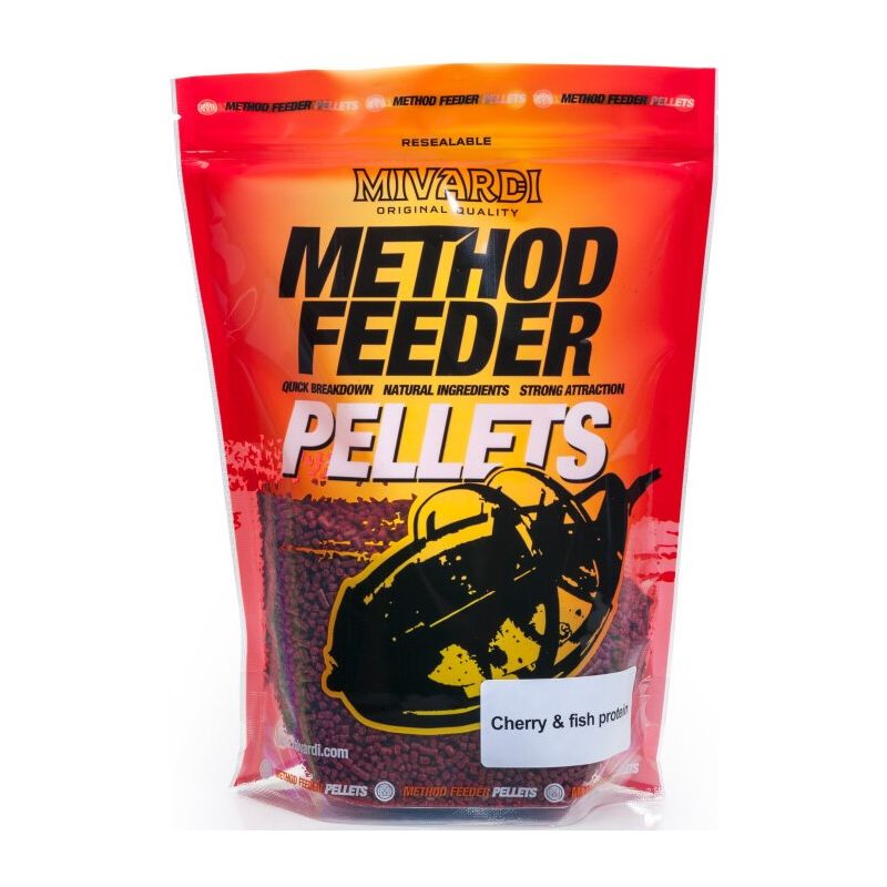 PELLET MIVARDI METHOD FEEDER 750g WIŚNIA RYBA 