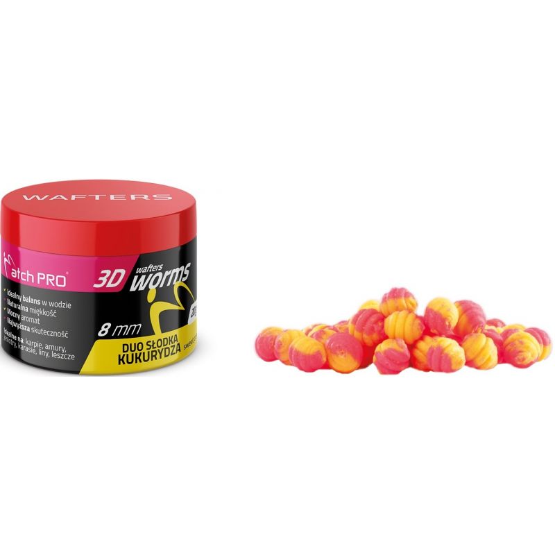 WAFTERS MATCH PRO 3D WORMS DUO SWEET CORN 8mm 20g