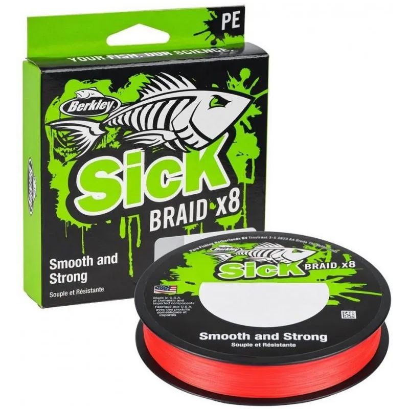 PLECIONKA BERKLEY SICK BRAID X8 0.10mm 150m RED