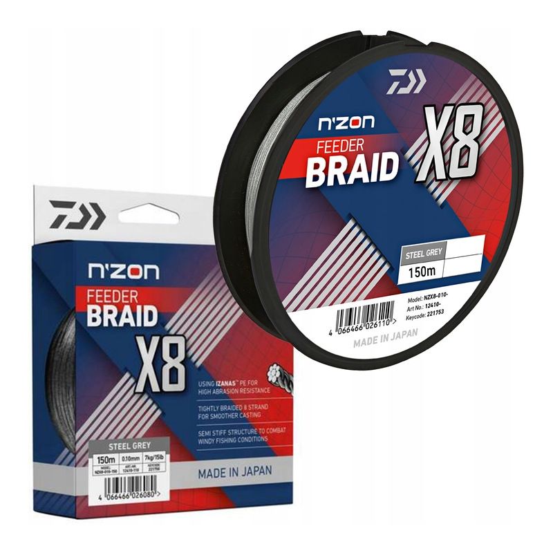PLECIONKA DAIWA N'ZON X8 0.12mm 150m STEEL GREY 