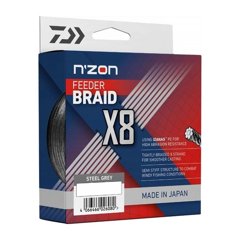 PLECIONKA DAIWA N'ZON X8 0.12mm 300m STEEL GREY 