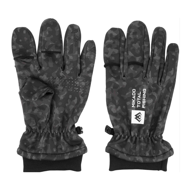 RĘKAWICZKI MIKADO SOFTSHELL BLACK CAMO ROZM L
