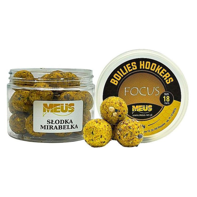KULKI MEUS HAKOWE FOCUS 90g 18mm SŁODKA MIRABELKA