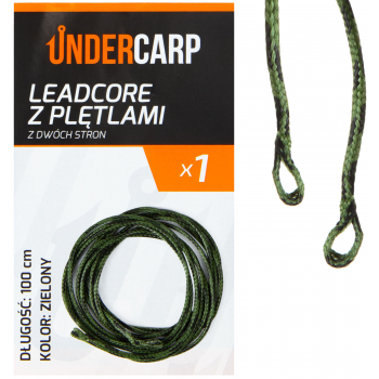 ZESTAW UNDERCARP LEADCORE Z PĘTLAMI ZIELONY 100cm