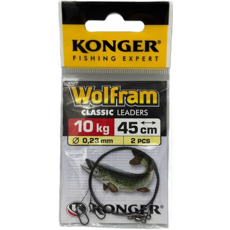 PRZYPON KONGER WOLFRAM 45cm 10kg 2szt