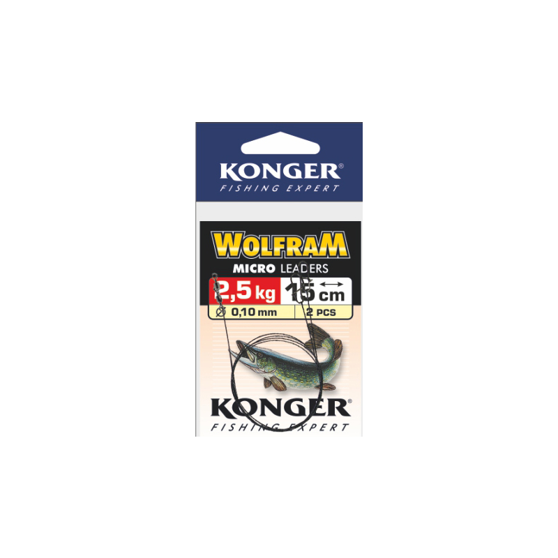 PRZYPON KONGER WOLFRAM 15cm 10kg 2szt