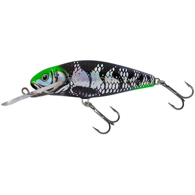 WOBLER SALMO PERCH 8cm HOLO DARK GREEN HEAD PŁYWAJ