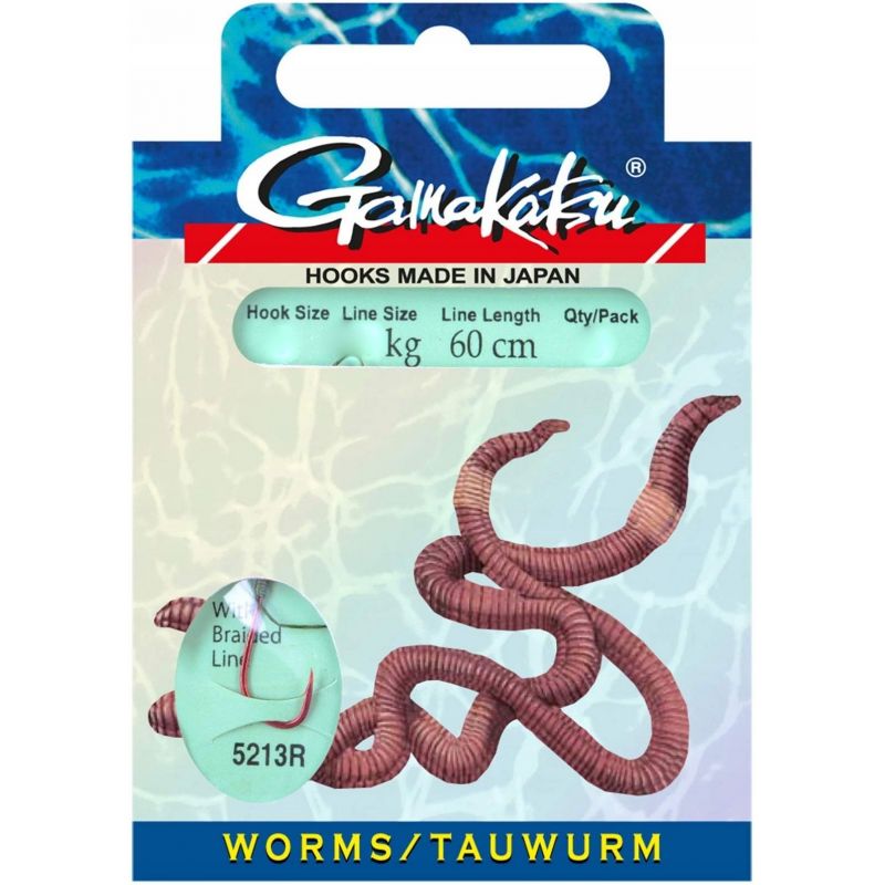 HACZYKI WIĄZANE GAMAKATSU WORM 5213R 0,20mm  4