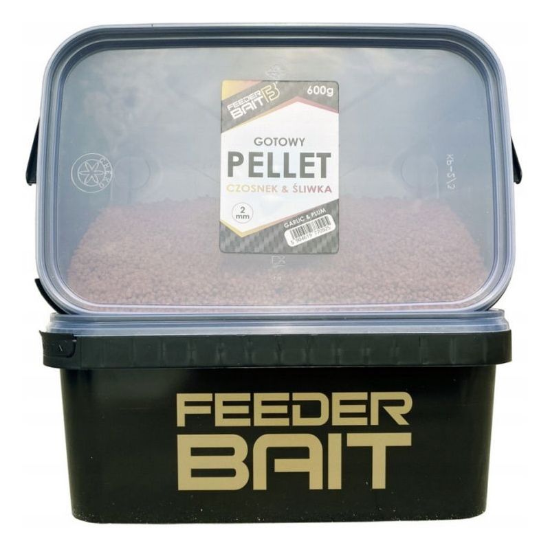 PELLET FEEDER BAIT GOTOWY 2mm WIADRO ŚLIWKA CZOSNE