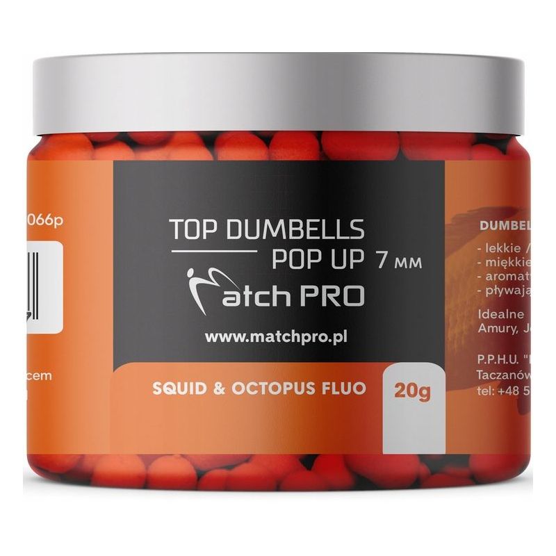 DUMBELLS MATCH PRO TOP POP UP SQUID FLUO 7mm 20g