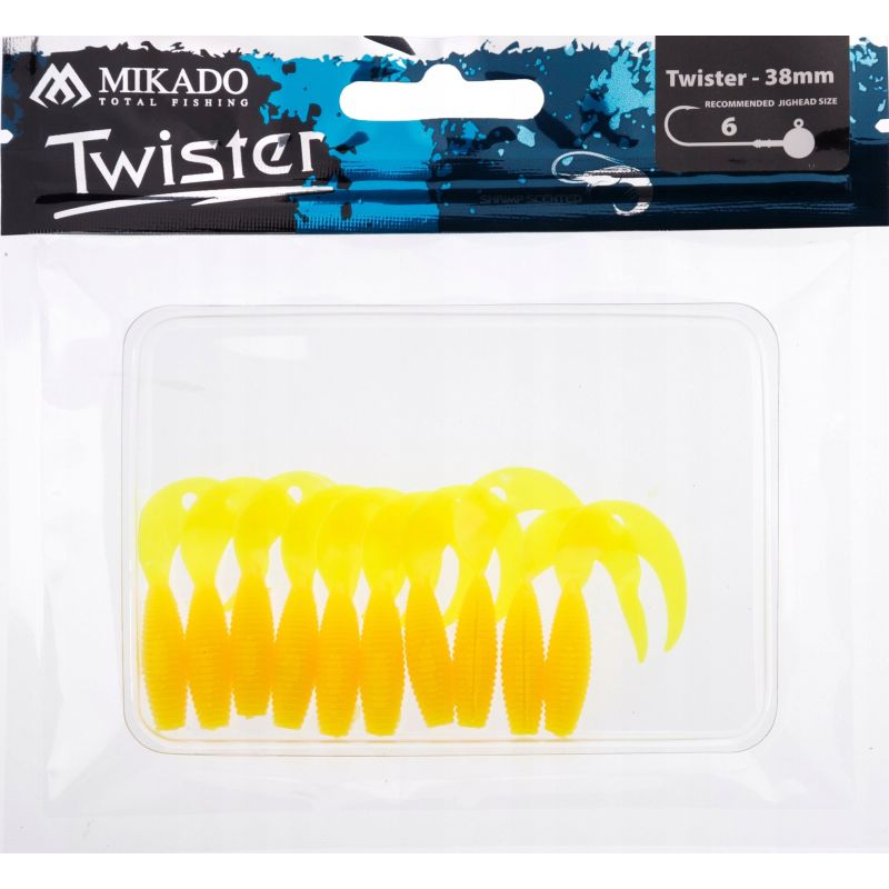GUMA MIKADO PRZYNĘTA TWISTER 38mm 0.6g YE 10szt