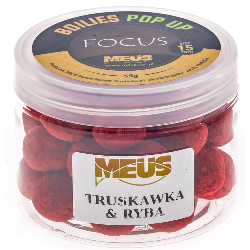 KULKI MEUS POP UP FOCUS 55g 15mm TRUSKAWKA RYBA