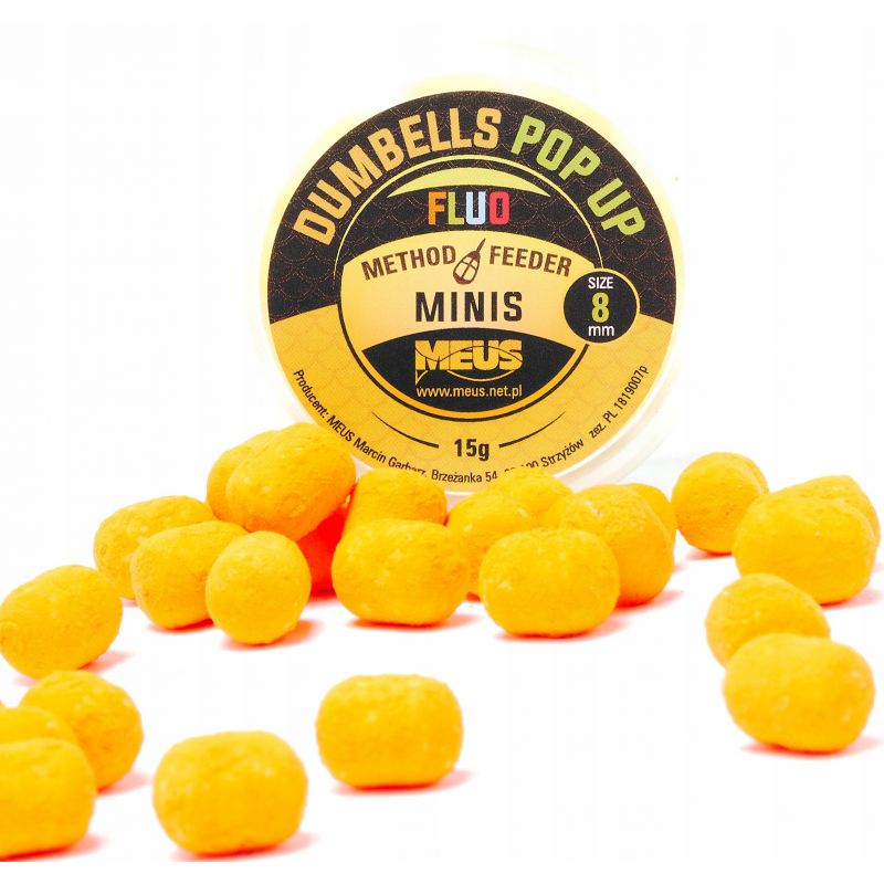 DUMBELLS MEUS FLUO POP UP 8mm MINIS POMARAŃCZA CZE