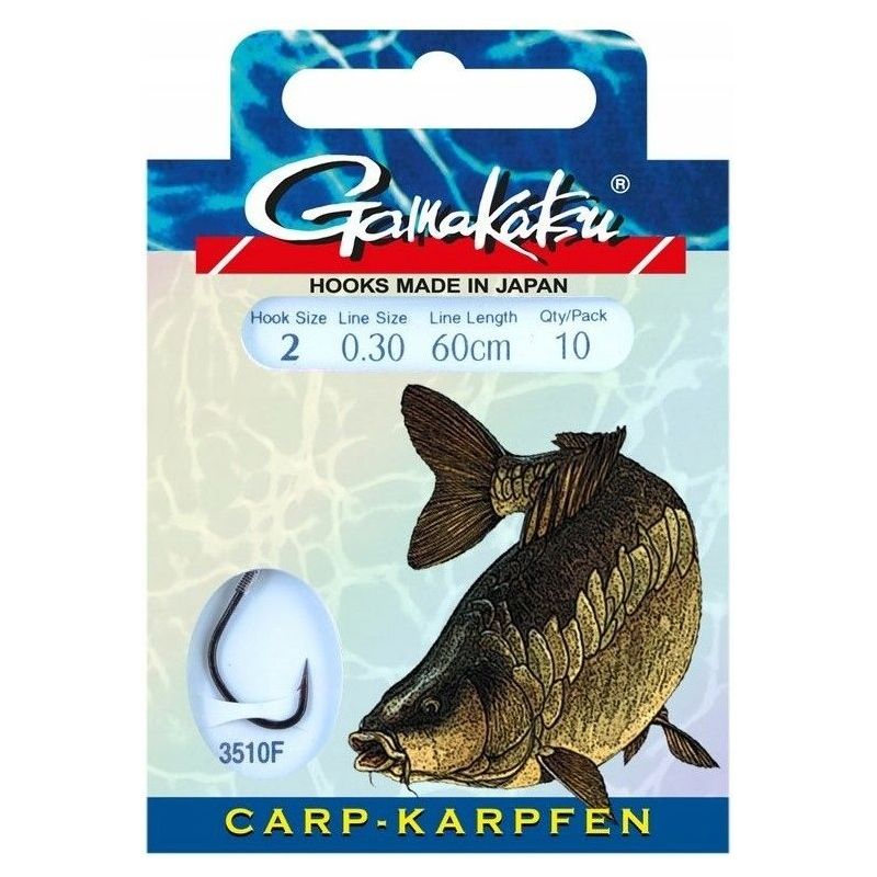 HACZYKI WIĄZANE GAMAKATSU CARP PRZYPON 0,25mm 4